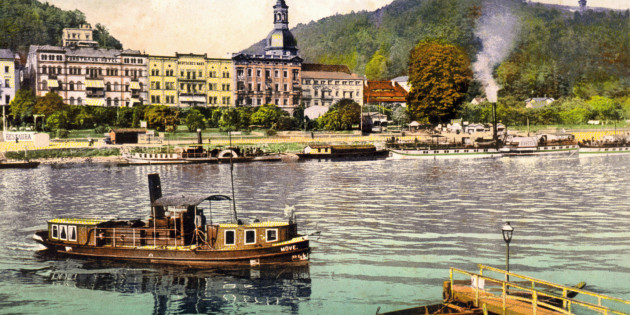 historische Elbpromenade in Bad Schandau